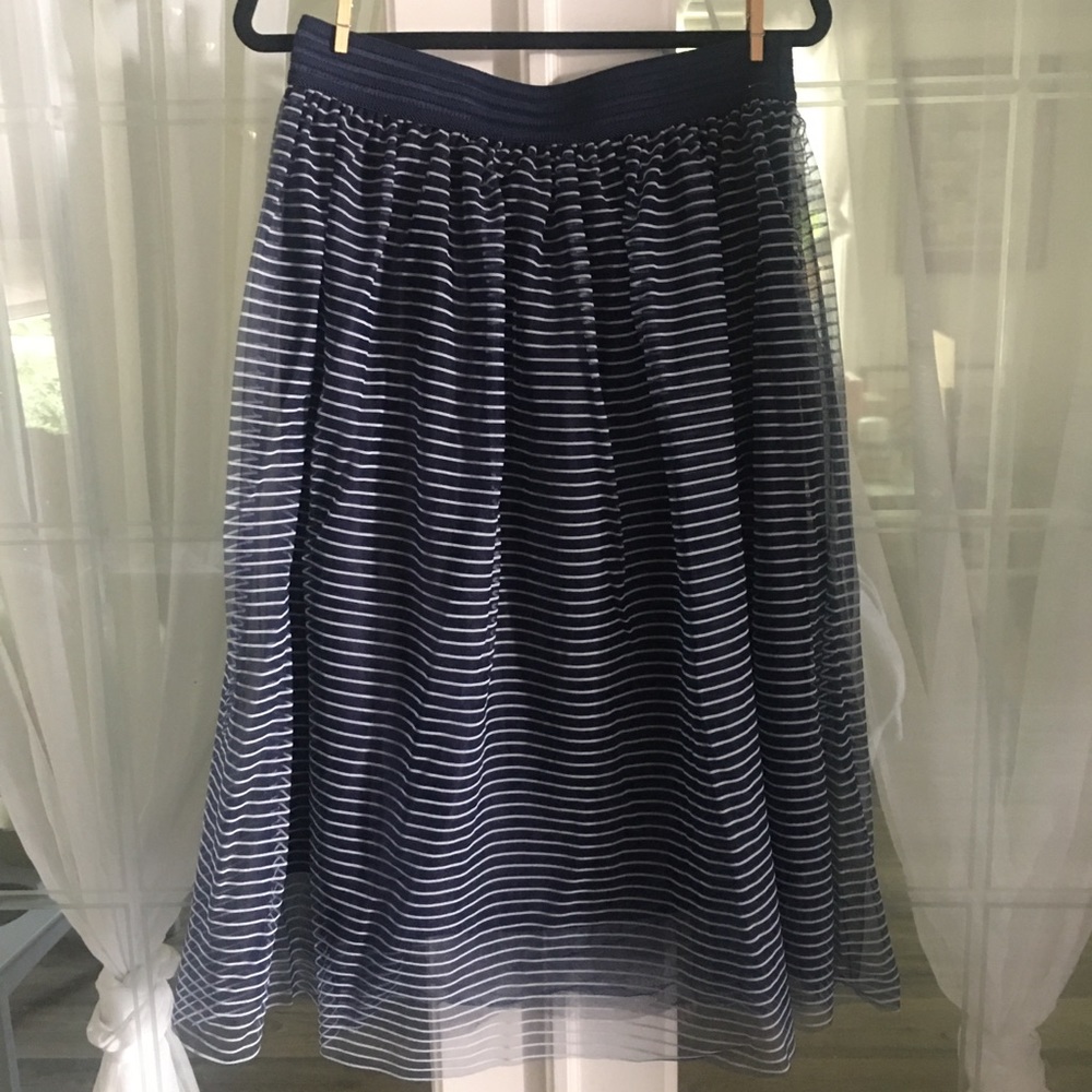 High-Waisted Striped Skirt w/ Tule